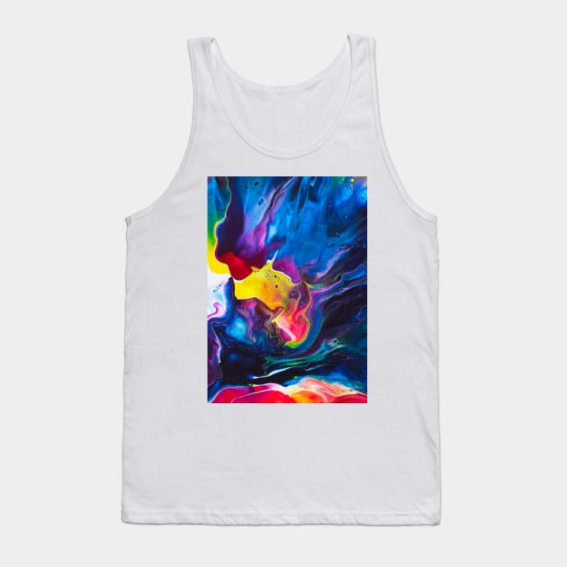 Yellow Sun Flare (acrylic Dutch pour) Tank Top by ayemfid